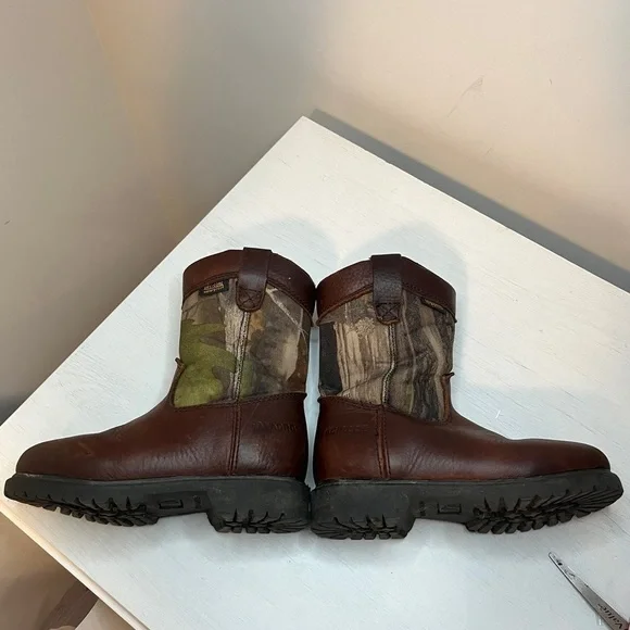 LaCrosse Wellington Youth Sz 13 Waterproof Leather CAMO Pull on Cowboy Boot - Picture 2 of 9